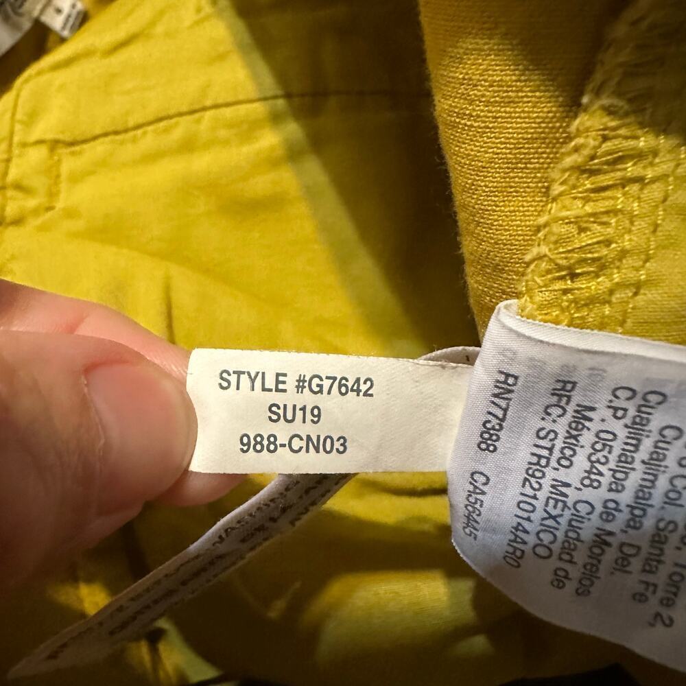 Madewell wide leg yellow pleated pants size 6 FLAWS bright color cotton blend - Picture 7 of 8
